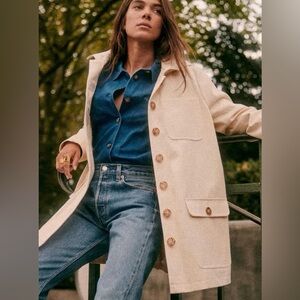 Sezane Arthur Parka in Ecru/White